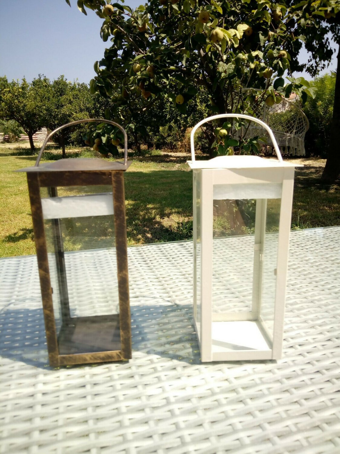 SET OF 10 Bronze Color Lantern-Table Wedding Decor-Rustic-Vintage-Metallic