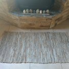 Leather Rug Beige Fireplace Sparks Resistant and Protection