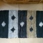 Leather Rug Blue White Color Fireplace Sparks Resistant and Protection