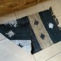 Leather Rug Blue White Color Fireplace Sparks Resistant and Protection