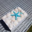 Nautical Box Handmade Wooden White Blue with Starfish and shells Nautical Decor