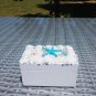 Nautical Box Handmade Wooden White Blue with Starfish and shells Nautical Decor