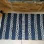 Cotton Rug Area Rug Handmade Recycled Blue White Geometric Washable Rug