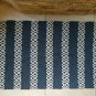 Cotton Rug Area Rug Handmade Recycled Blue White Geometric Washable Rug