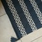 Cotton Rug Area Rug Handmade Recycled Blue White Geometric Washable Rug