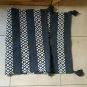 Cotton Rug Area Rug Handmade Recycled Blue White Geometric Washable Rug