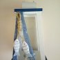 Nautical Lantern Handmade Wooden White Blue with Net and Fishes Nautical Decor