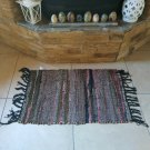 Leather Rug Striped Brown Chocolate Fireplace Sparks Resistant and Protection