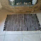 Leather Rug Shiny Brown Fireplace Sparks Resistant and Protection