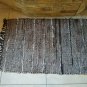 Leather Rug Shiny Brown Fireplace Sparks Resistant and Protection