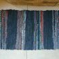 Leather Rug Striped Black Gray Mat Fireplace Sparks Resistant and Protection