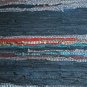 Leather Rug Striped Black Gray Mat Fireplace Sparks Resistant and Protection