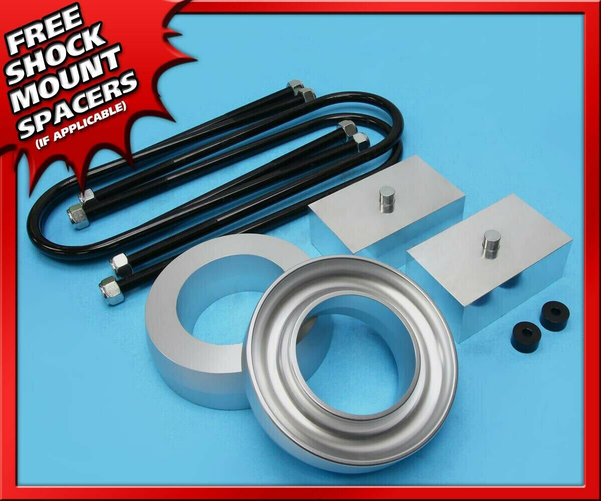 3" Front + 2" Rear Silver Billet 3.5" Axle Lift Kit For 2002-2008 Dodge Ram 1500