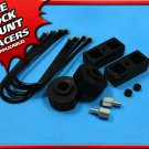 80-96 Ford Bronco 2" F Black Billet + 2" R Steel Lift 3/4" Stud Extender 2WD