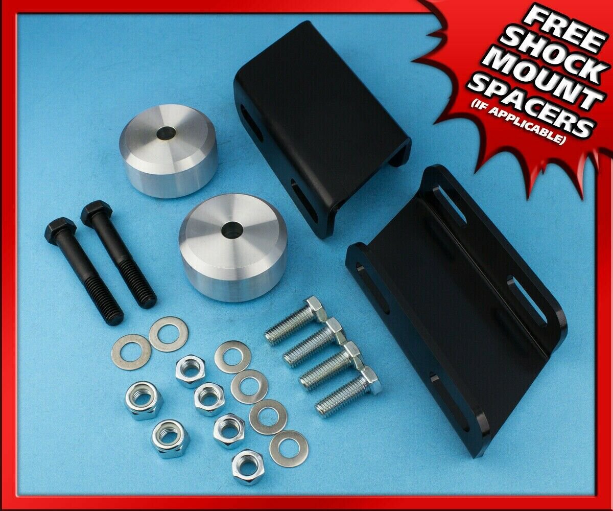 2" Silver Front Spring Spacers w/ Sway Bar Brackets 05-18 Ford F250 F350