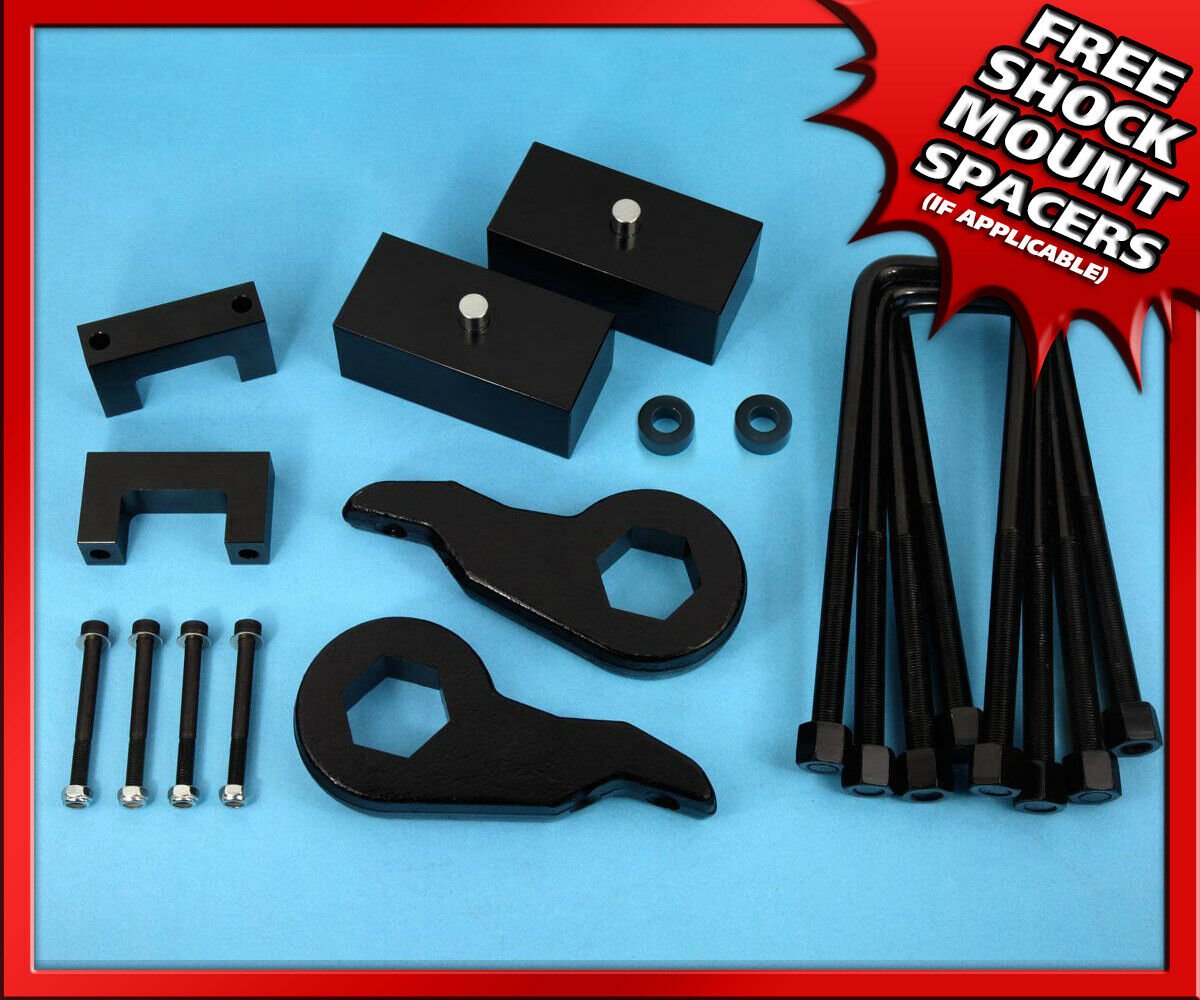1-3" FT + 1" Billet RR Lift Kit Suburban 1500 1992-1999 4WD w/ Shock Extensions