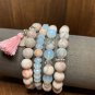 Pink zebra jasper bracelet