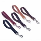 12"_LEATHER DOG LEASH_Amish Handmade_SHORT TRAFFIC PET LEAD_DL012