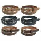 Women's Buffalo Leather Belt for Jeans_1" wide_Antique Brass Buckle