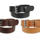 MEN'S_HEAVY DUTY LEATHER WORK_GUN HOLSTER BELT_2 PRONG BUCKLE_2" Wide_Amish Made