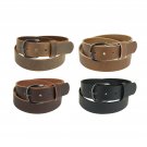 Men's_Buffalo Leather Belt_1 1/2" _Amish Handmade_Gun Metal Finish Buckle_145