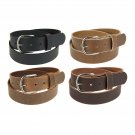 Men's_Buffalo Leather Belt_1 1/2" wide_Amish Handmade_Nickel Finish Buckle_142