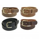 Men's_Buffalo Leather Belt_1 1/4" wide_Amish Handmade_Brass Finish Buckle_141