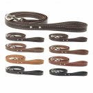 LEATHER DOG LEASH_PET LEAD_ACCENT STITCHED_AMISH HANDMADE_4' Long x 1" Wide