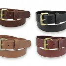 Men's_1 1/2" wide_LEATHER DRESS BELT_CASUAL WEAR_AMISH HANDMADE_Brass Buckle