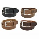 Men's_Buffalo Leather Belt_1 1/4" wide_Amish Handmade_Chrome Finish Buckle_132