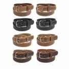 Men's_Buffalo Leather Stitched Belt_1 1/4"_142 Nickel Buckle_Amish Handmade