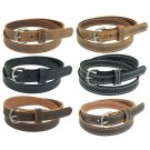 Women's Buffalo Leather Belt for Jeans_1" wide_Nickel Buckle_Amish Handmade