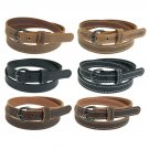 Women's Buffalo Leather Belt for Jeans_1" wide_Matte Black Finish Buckle