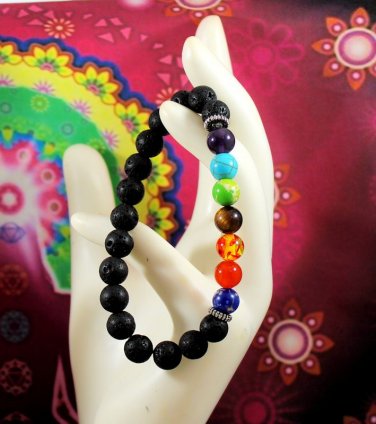 Chakra Gemstone Bead Bracelet Stretch Style