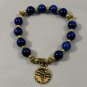 Lapis Lazuli Bead bracelet with Dragonfly charm