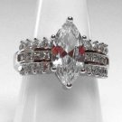 #107 Ring Size 7.5 Simulated Diamond Marquise Karensringsize75 FREE SHIPPING