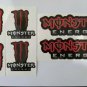 Monster Energy Red Assault Racing Bike, Car, Yamaha, Kawaskai, Moto Sticker Set X6