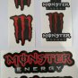 Monster Energy Red Assault Racing Bike, Car, Yamaha, Kawaskai, Moto Sticker Set X6