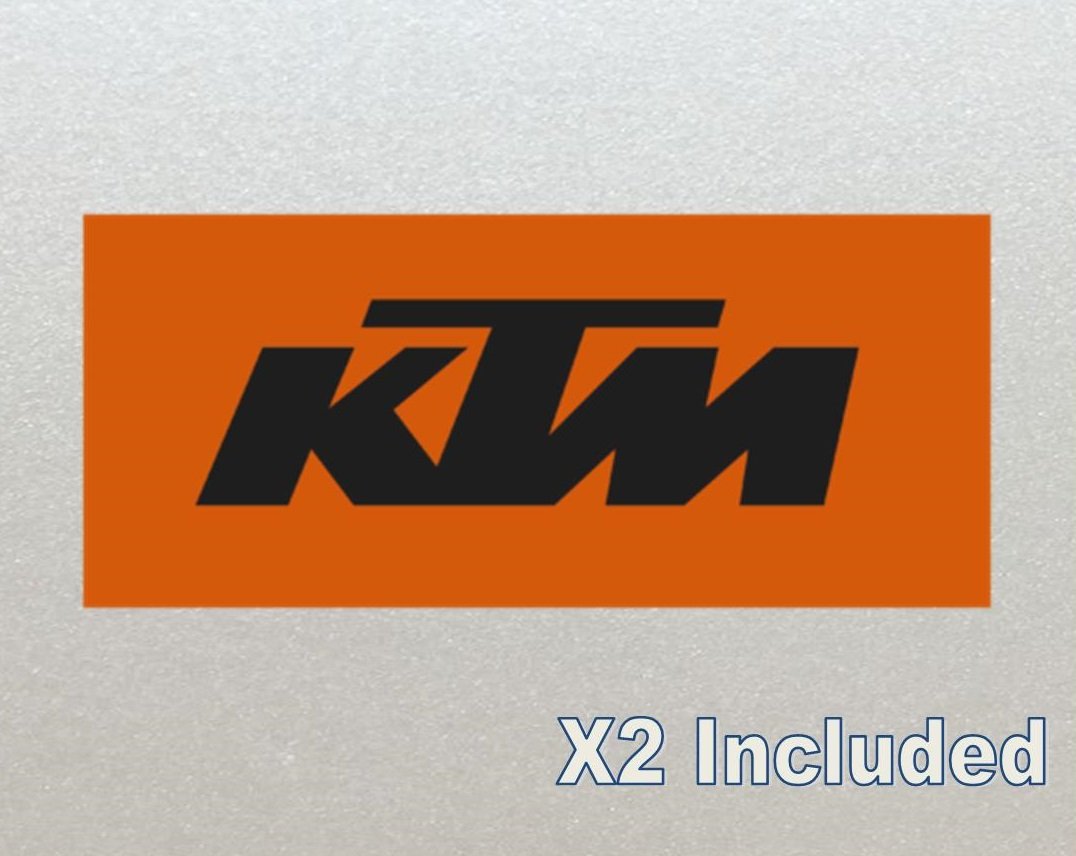 KTM Racing Stickers For Moto Motorbike Helmet Frame x2 Orange Background, (Laminated high Quality)