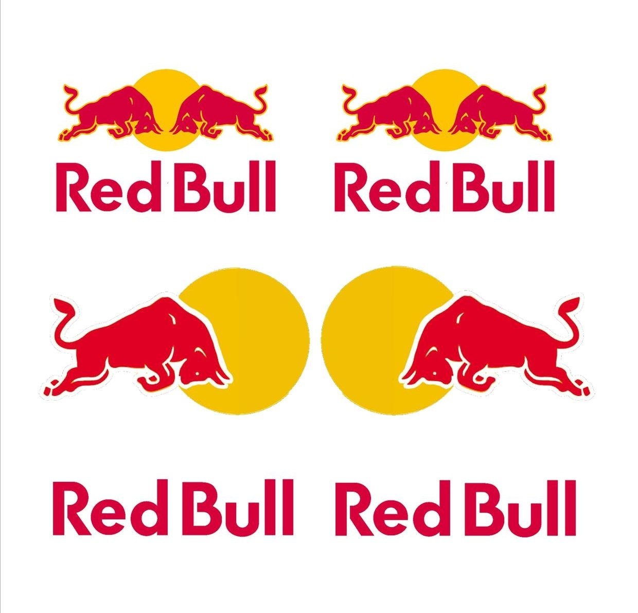 Red Bull Racing Bike, Car Moto Kart Helmet Stickers Set x 6 No Background Design
