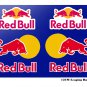 Red Bull Large 15cm Leaping Bulls / White Background Logo Motor Bike, Car Helmet Stickers Set x 6