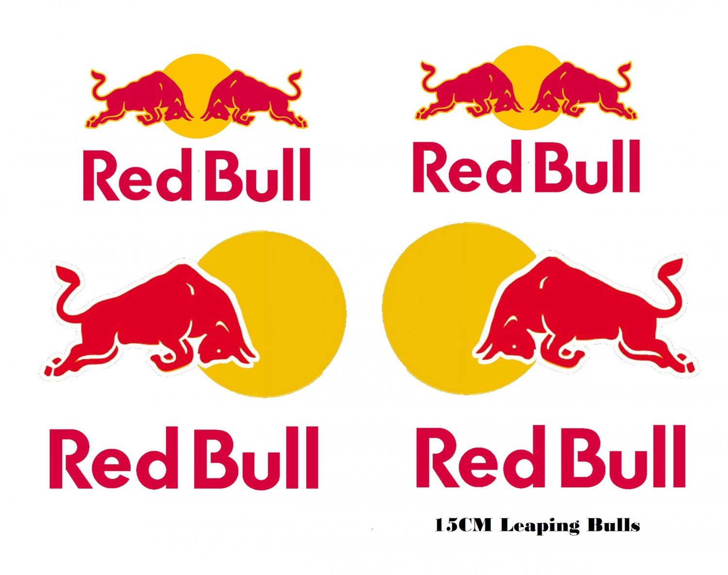 Red Bull (Large 15cm Set) Stickers x6 With No Background design, Motor ...