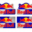 Red Bull Motor Bike, Car Board Kart Helmet Stickers Set Multi Colour Background (9CM) x 4