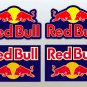 Red Bull Motor Bike, Car Moto, Boards, Helmet Stickers Set Blue Background (9CM) x 4