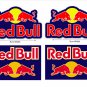 Red Bull Motor Bike, Car Moto, Boards, Helmet Stickers Set Blue Background (9CM) x 4
