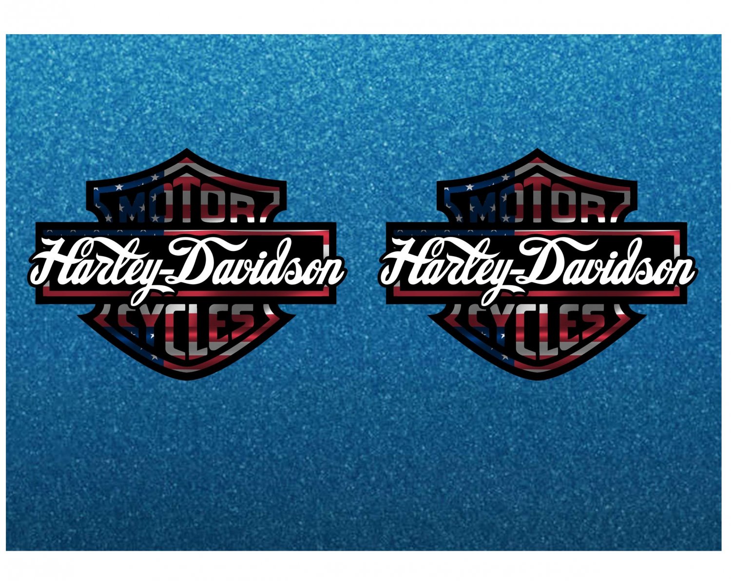 Harley Davidson USA Bar & Shield, Custom Logo Stickers x 2 Included, (Laminated) High Quality