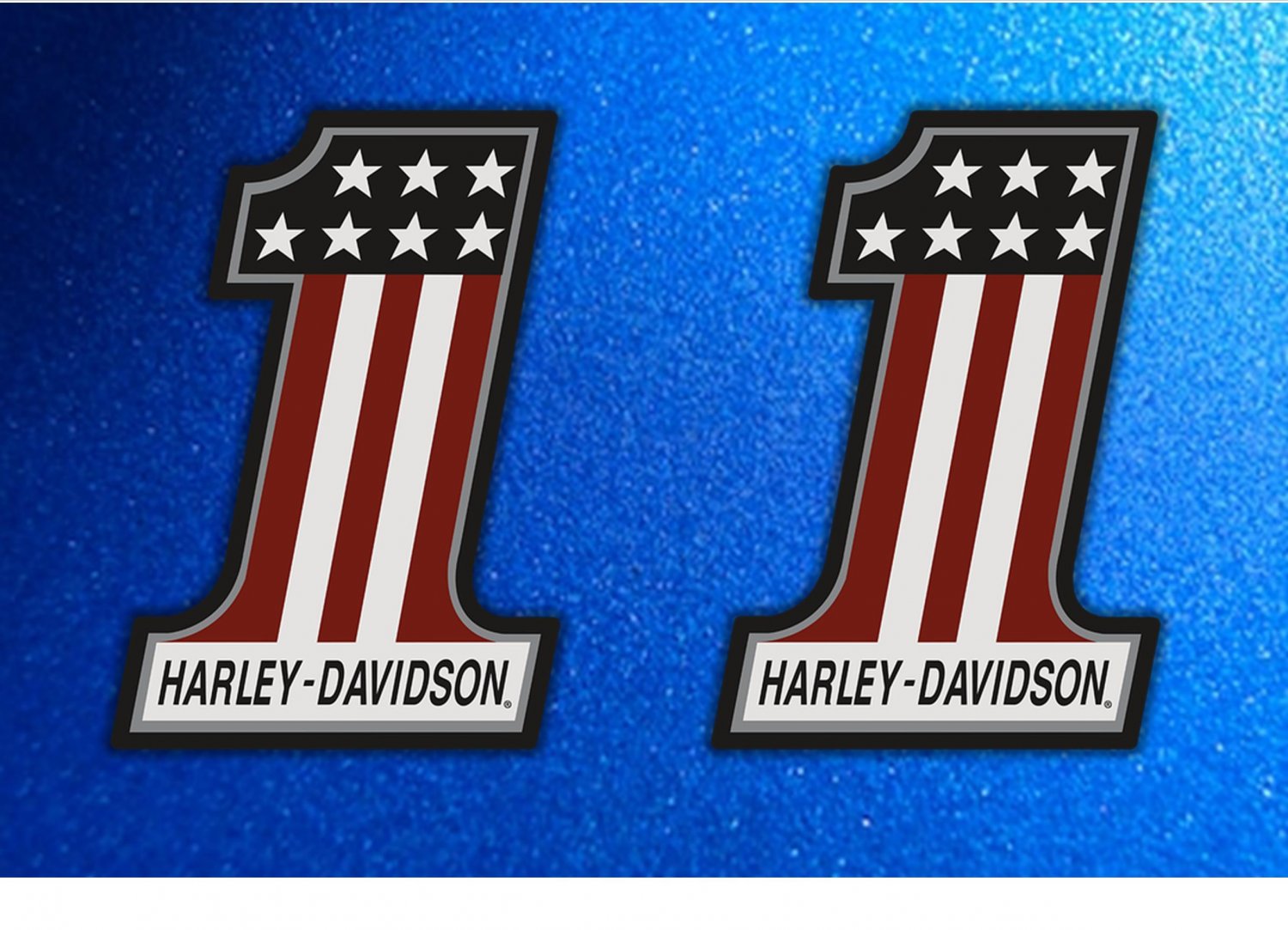 Harley Davidson USA Emblem Number 1 Logo Stickers x 2 Included, (Laminated) Water Resistant (120mm)
