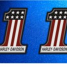 Harley Davidson USA Emblem Number 1 Logo Stickers x 2 Included, (Laminated) Water Resistant (120mm)