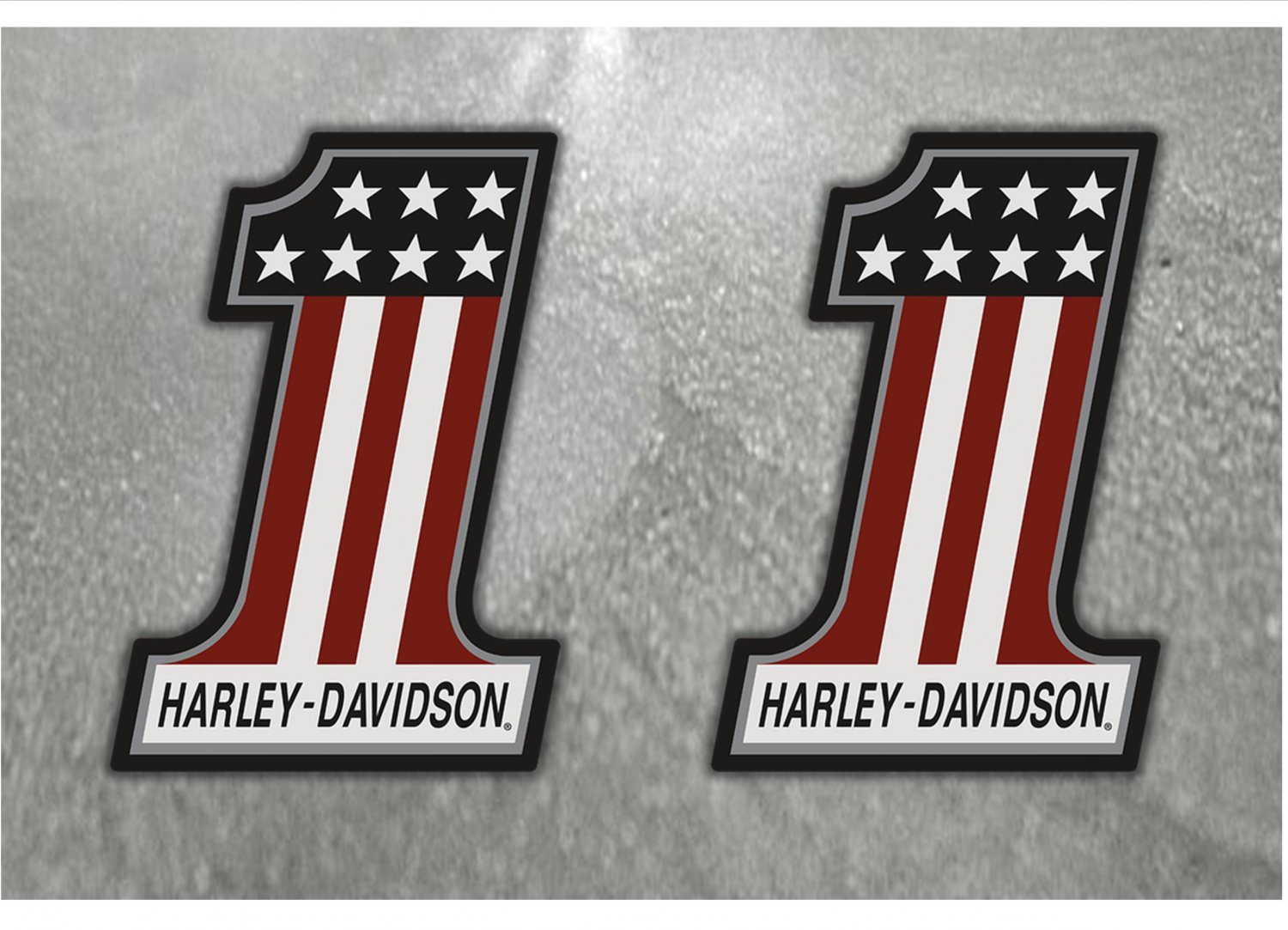 Harley Davidson USA Number 1, Custom LogoStickers x 2 Included (120mm