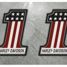 Harley Davidson USA Number 1, Custom LogoStickers x 2 Included  (120mm Height) - High Quality